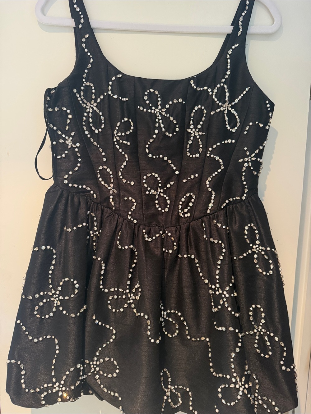 LoveShackFancy Black Embellished Girls' Party Dress